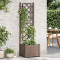 WGYHOME Pflanzkübel mit Spalier 43x43x142 cm PP Mokka Hochbeet für Gemüse extra groß Gemüsebeet Pflanzkübel Frühbeet Gartenbeet Pflanzkübel Blumenkasten für Garten Balkon und Terrasse - Thumbnail 2