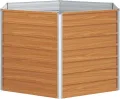 WGYHOME Hochbeet im Garten Hellbraun 129 x 129 x 77 cm Verzinkter Stahl Hochbeet für Gemüse Gemüsebeet Pflanzkübel Frühbeet Gartenbeet Pflanzkübel Blumenkasten für Garten Balkon und Terrasse - Thumbnail 4
