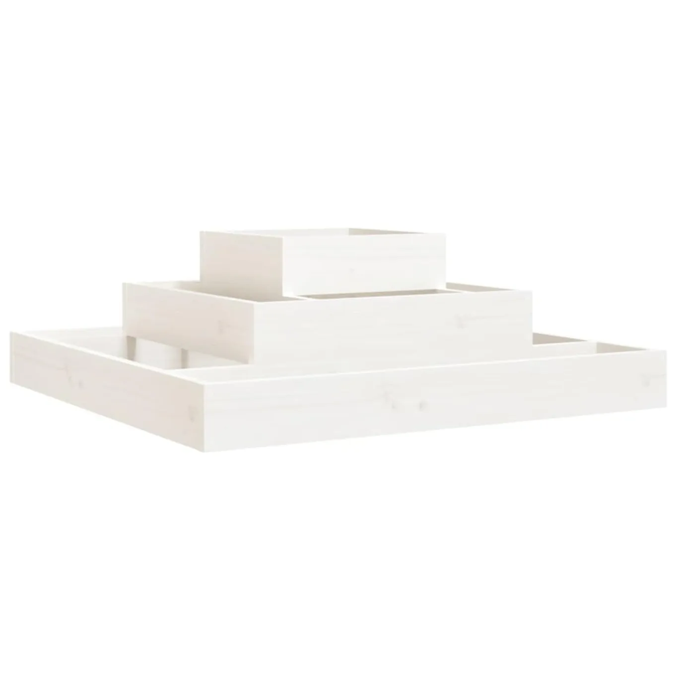 WGYHOME Pflanzkübel Weiß 80x80x27 cm Massivholz Kiefer Hochbeet für Gemüse extra groß Gemüsebeet Pflanzkübel Frühbeet Gartenbeet Pflanzkübel Blumenkasten für Garten Balkon und Terrasse - Bild 1