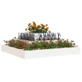 WGYHOME Pflanzkübel Weiß 80x80x27 cm Massivholz Kiefer Hochbeet für Gemüse extra groß Gemüsebeet Pflanzkübel Frühbeet Gartenbeet Pflanzkübel Blumenkasten für Garten Balkon und Terrasse - Thumbnail 3