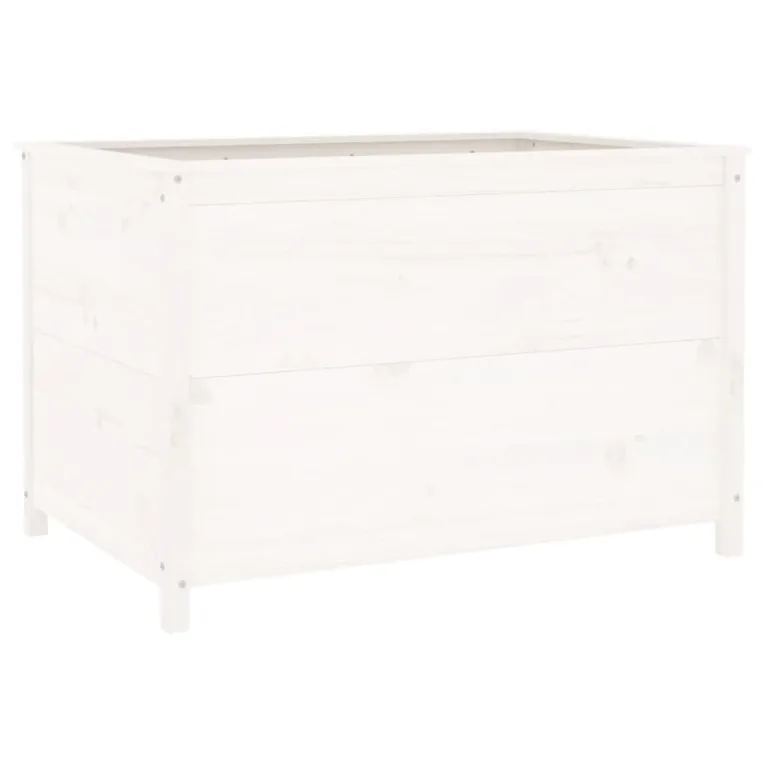 WGYHOME Hochbeet Weiß 119,5x82,5x78 cm Massivholz Kiefer Hochbeet für Gemüse extra groß Gemüsebeet Pflanzkübel Frühbeet Gartenbeet Pflanzkübel Blumenkasten für Garten Balkon und Terrasse – Bild 4