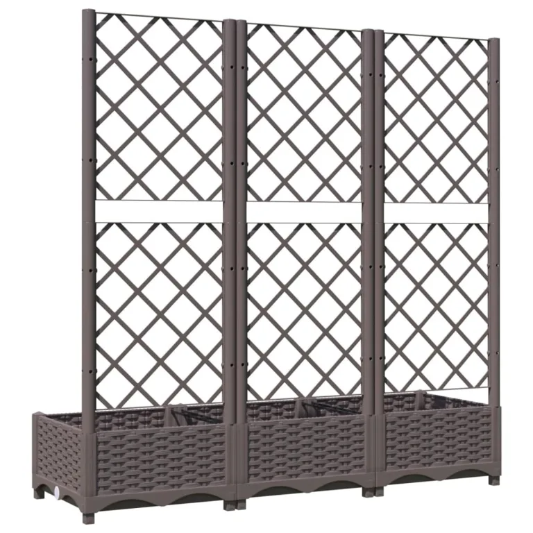WGYHOME Garten-Pflanzgefäß mit Spalier Braun 120 x 40 x 121,5 cm PP Hochbeet für Gemüse extra groß Gemüsebeet Pflanzkübel Frühbeet Gartenbeet Pflanzkübel Blumenkasten für Garten Balkon und Terrasse – Bild 5