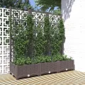 WGYHOME Garten-Pflanzgefäß mit Spalier Braun 120 x 40 x 121,5 cm PP Hochbeet für Gemüse extra groß Gemüsebeet Pflanzkübel Frühbeet Gartenbeet Pflanzkübel Blumenkasten für Garten Balkon und Terrasse - Thumbnail 2