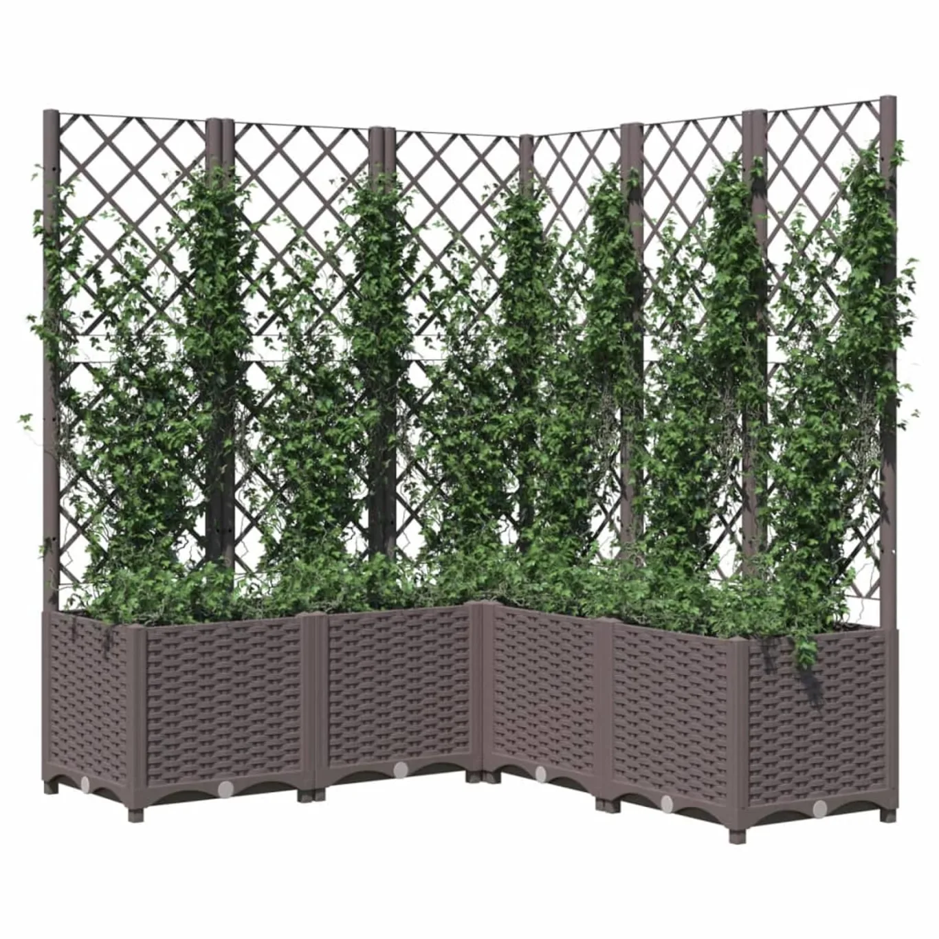 WGYHOME Pflanzkübel mit Rankgitter Braun 120x120x136 cm PP Hochbeet für Gemüse extra groß Gemüsebeet Pflanzkübel Frühbeet Gartenbeet Pflanzkübel Blumenkasten für Garten Balkon und Terrasse - Bild 1