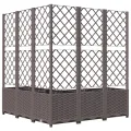 WGYHOME Pflanzkübel mit Rankgitter Braun 120x120x136 cm PP Hochbeet für Gemüse extra groß Gemüsebeet Pflanzkübel Frühbeet Gartenbeet Pflanzkübel Blumenkasten für Garten Balkon und Terrasse - Thumbnail 5