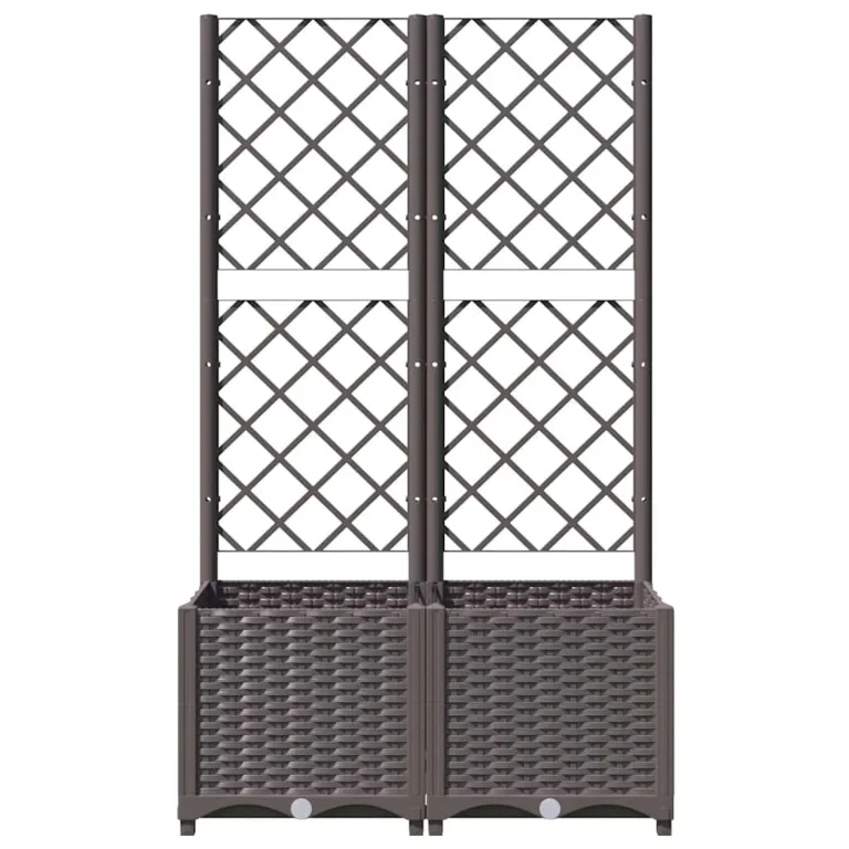 WGYHOME Pflanzkübel mit Rankgitter Braun 80x40x136 cm PP Hochbeet für Gemüse extra groß Gemüsebeet Pflanzkübel Frühbeet Gartenbeet Pflanzkübel Blumenkasten für Garten Balkon und Terrasse – Bild 3