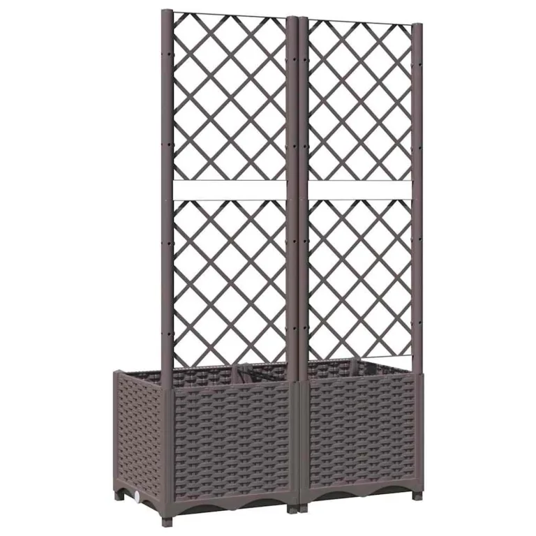 WGYHOME Pflanzkübel mit Rankgitter Braun 80x40x136 cm PP Hochbeet für Gemüse extra groß Gemüsebeet Pflanzkübel Frühbeet Gartenbeet Pflanzkübel Blumenkasten für Garten Balkon und Terrasse – Bild 5