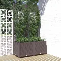 WGYHOME Pflanzkübel mit Rankgitter Braun 80x40x136 cm PP Hochbeet für Gemüse extra groß Gemüsebeet Pflanzkübel Frühbeet Gartenbeet Pflanzkübel Blumenkasten für Garten Balkon und Terrasse - Thumbnail 2