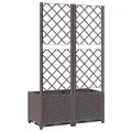 WGYHOME Pflanzkübel mit Rankgitter Braun 80x40x136 cm PP Hochbeet für Gemüse extra groß Gemüsebeet Pflanzkübel Frühbeet Gartenbeet Pflanzkübel Blumenkasten für Garten Balkon und Terrasse - Thumbnail 5