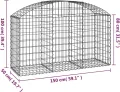 WGYHOME Gabione mit Hochbogen 150x50x80/100 cm Verzinktes Eisen Hochbeet für Gemüse extra groß Gemüsebeet Pflanzkübel Frühbeet Gartenbeet Pflanzkübel Blumenkasten für Garten Balkon und Terrasse - Thumbnail 5
