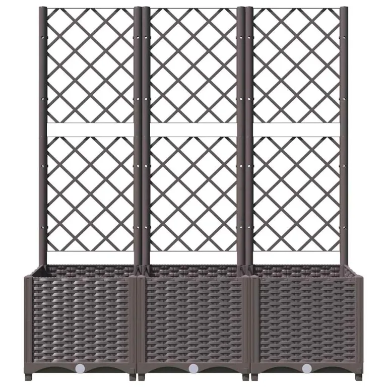 WGYHOME Garten-Pflanzgefäß mit Spalier Braun 120 x 40 x 136 cm PP Hochbeet für Gemüse extra groß Gemüsebeet Pflanzkübel Frühbeet Gartenbeet Pflanzkübel Blumenkasten für Garten Balkon und Terrasse – Bild 3