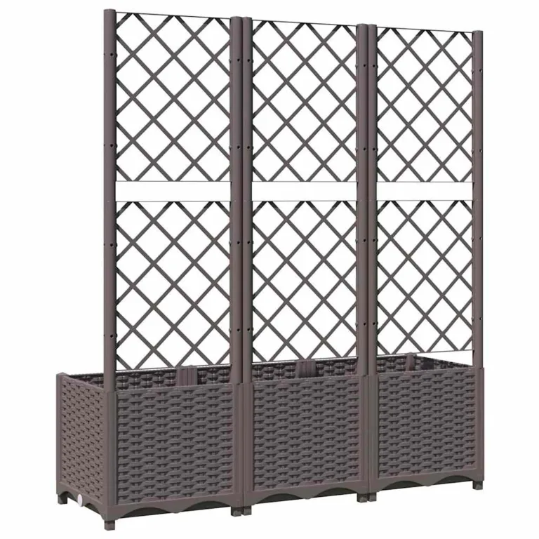WGYHOME Garten-Pflanzgefäß mit Spalier Braun 120 x 40 x 136 cm PP Hochbeet für Gemüse extra groß Gemüsebeet Pflanzkübel Frühbeet Gartenbeet Pflanzkübel Blumenkasten für Garten Balkon und Terrasse – Bild 5