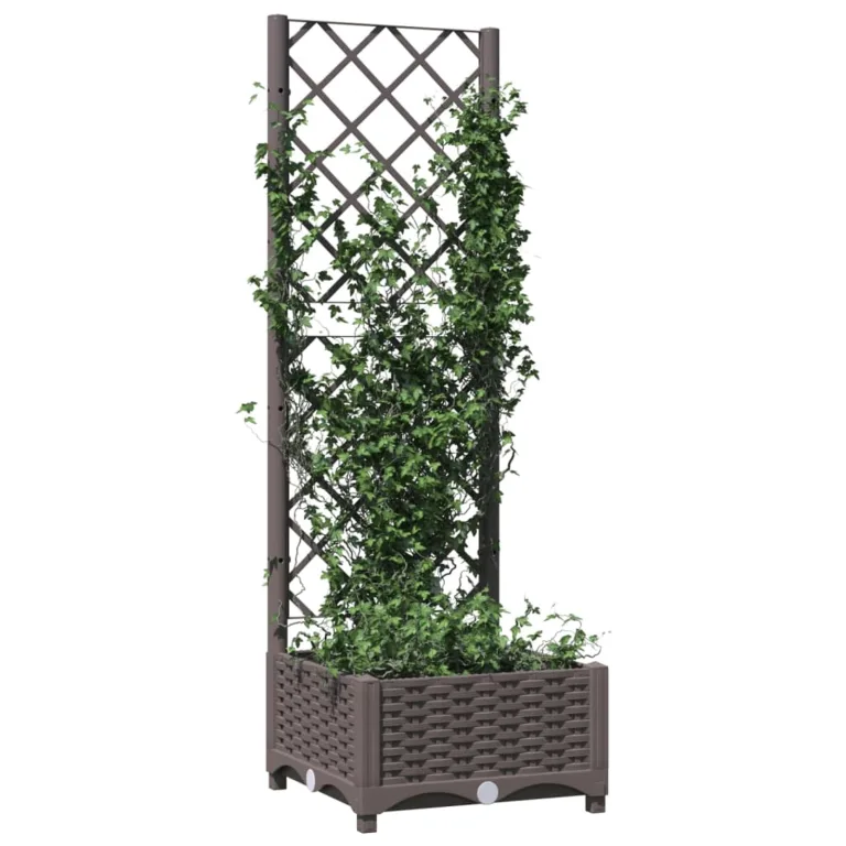 WGYHOME Garten-Pflanzgefäß mit Spalier Braun 120 x 40 x 136 cm PP Hochbeet für Gemüse extra groß Gemüsebeet Pflanzkübel Frühbeet Gartenbeet Pflanzkübel Blumenkasten für Garten Balkon und Terrasse – Bild 9
