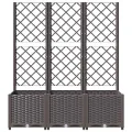 WGYHOME Garten-Pflanzgefäß mit Spalier Braun 120 x 40 x 136 cm PP Hochbeet für Gemüse extra groß Gemüsebeet Pflanzkübel Frühbeet Gartenbeet Pflanzkübel Blumenkasten für Garten Balkon und Terrasse - Thumbnail 3