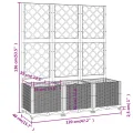 WGYHOME Garten-Pflanzgefäß mit Spalier Braun 120 x 40 x 136 cm PP Hochbeet für Gemüse extra groß Gemüsebeet Pflanzkübel Frühbeet Gartenbeet Pflanzkübel Blumenkasten für Garten Balkon und Terrasse - Thumbnail 6
