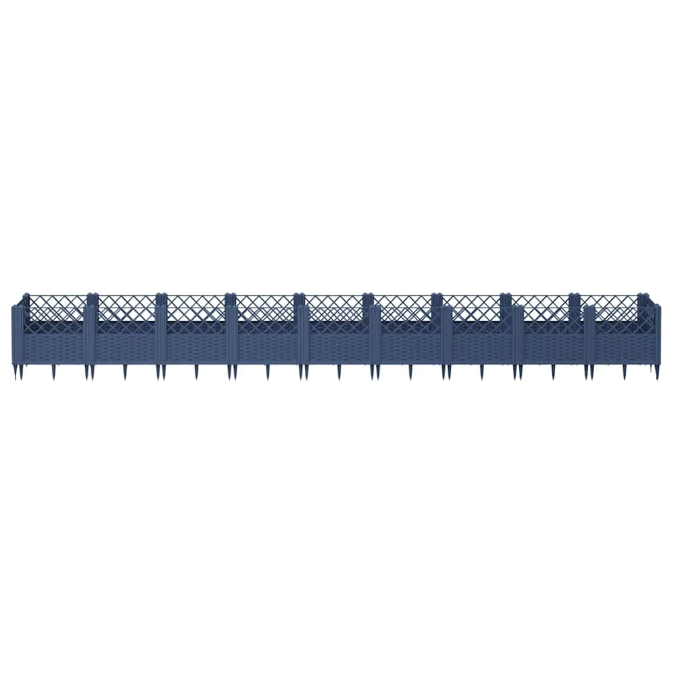 WGYHOME Pflanzkasten mit Erdspießen Blaugrau 363,5x43,5x43,5 cm PP Hochbeet für Gemüse extra groß Gemüsebeet Pflanzkübel Frühbeet Gartenbeet Pflanzkübel Blumenkasten für Garten Balkon und Terrasse - Bild 1