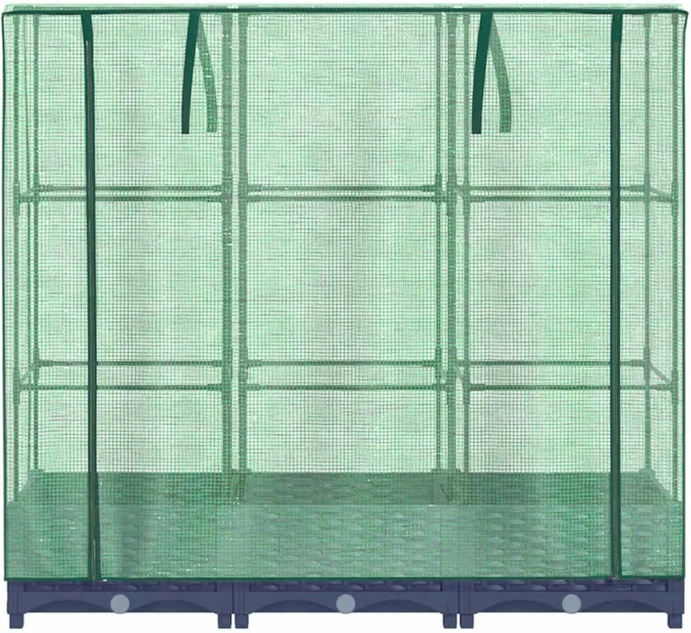 WGYHOME Hochbeet mit Gewächshausabdeckung Rattanoptik 120x40x123 cm Hochbeet für Gemüse extra groß Gemüsebeet Pflanzkübel Frühbeet Gartenbeet Pflanzkübel Blumenkasten für Garten Balkon und Terrasse – Bild 2