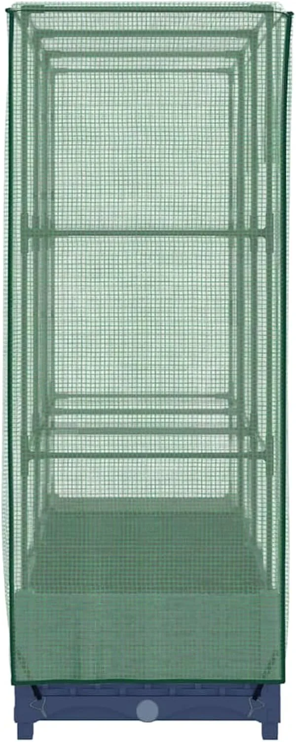 WGYHOME Hochbeet mit Gewächshausabdeckung Rattanoptik 120x40x123 cm Hochbeet für Gemüse extra groß Gemüsebeet Pflanzkübel Frühbeet Gartenbeet Pflanzkübel Blumenkasten für Garten Balkon und Terrasse – Bild 3