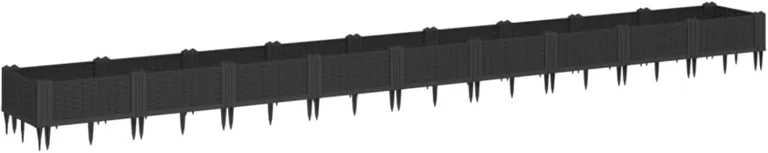 WGYHOME Pflanzkasten mit Erdspießen Schwarz 362,5x42,5x28,5 cm PP Hochbeet für Gemüse extra groß Gemüsebeet Pflanzkübel Frühbeet Gartenbeet Pflanzkübel Blumenkasten für Garten Balkon und Terrasse – Bild 4