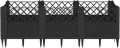 WGYHOME Pflanzkasten mit Erdspießen Schwarz 362,5x42,5x28,5 cm PP Hochbeet für Gemüse extra groß Gemüsebeet Pflanzkübel Frühbeet Gartenbeet Pflanzkübel Blumenkasten für Garten Balkon und Terrasse - Thumbnail 8