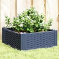 WGYHOME Pflanzkasten mit Erdspießen Blaugrau 42,5x42,5x28,5 cm PP Hochbeet für Gemüse extra groß Gemüsebeet Pflanzkübel Frühbeet Gartenbeet Pflanzkübel Blumenkasten für Garten Balkon und Terrasse - Thumbnail 2