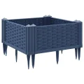WGYHOME Pflanzkasten mit Erdspießen Blaugrau 42,5x42,5x28,5 cm PP Hochbeet für Gemüse extra groß Gemüsebeet Pflanzkübel Frühbeet Gartenbeet Pflanzkübel Blumenkasten für Garten Balkon und Terrasse - Thumbnail 5
