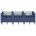 WGYHOME Pflanzkasten mit Erdspießen Blaugrau 42,5x42,5x28,5 cm PP Hochbeet für Gemüse extra groß Gemüsebeet Pflanzkübel Frühbeet Gartenbeet Pflanzkübel Blumenkasten für Garten Balkon und Terrasse - Thumbnail 8