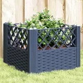 WGYHOME Pflanzkasten mit Erdspießen Blaugrau 43,5x43,5x43,5 cm PP Hochbeet für Gemüse extra groß Gemüsebeet Pflanzkübel Frühbeet Gartenbeet Pflanzkübel Blumenkasten für Garten Balkon und Terrasse - Thumbnail 2