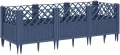 WGYHOME Pflanzkasten mit Erdspießen Blaugrau 123,5x43,5x43,5 cm PP Hochbeet für Gemüse extra groß Gemüsebeet Pflanzkübel Frühbeet Gartenbeet Pflanzkübel Blumenkasten für Garten Balkon und Terrasse - Thumbnail 4