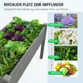 GOPLUS Hochbeet groß, Gartenbeet aus Tannenholz für Gemüse, Kräuter & Pflanzen, XXL Pflanzkasten mit Drainagelöcher, rechteckiges Kräuterbeet für Garten, Balkon, Terrasse, 125 x 59 x 76 cm (Grau) - Thumbnail 7