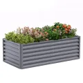 Amopatio Hochbeet Metall, Pflanzbeet Hochbeete für Garten, 180x90x60 cm, Hochbeete-kit 970 L für Gemüse Blumen Sukkulenten Kräuter, Blumenbeet & Pflanzentrog, Verzinkter Stahl, Grau - Thumbnail 1