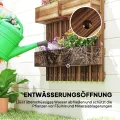 Outsunny Hochbeet Massivholz, Pflanzbeet Frühbeet Gartenbeet mit verstellbarem Blumenkasten, Wand, Pflanzkasten Pflanzkübel 60x16x80cm für Terrasse, Balkon, Gartenspalier für Blumen, Pflanzen Verkohlt - Thumbnail 7
