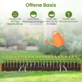 GOPLUS Hochbeet aus Tannenholz, Gartenbeet mit 2 Pflanzkästen & Trennwänden, Blumenkasten mit offenem Boden, Pflanzbeet Garten, Kräuterbeet Pflanzkasten Pflanzkübel für Blumen, Gemüse & Obst (Braun) - Thumbnail 5