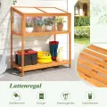 COSTWAY Frühbeet Aufsatz Holz, Frühbeetaufsatz mit Abdeckung & Ablagefach, Pflanzenbeet wetterfest, Gewächshaus für Garten, Wintergarten & Balkon, 90 x 50,5 x 105 cm - Thumbnail 5