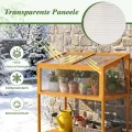 COSTWAY Frühbeet Aufsatz Holz, Frühbeetaufsatz mit Abdeckung & Ablagefach, Pflanzenbeet wetterfest, Gewächshaus für Garten, Wintergarten & Balkon, 90 x 50,5 x 105 cm - Thumbnail 7