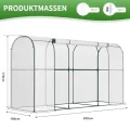 SUNYRISY Tomaten Gewächshaus Klein Foliengewächshaus 300x100x170 cm, Tomatenhaus Tomatenzelt mit Tomatendach, Greenhouse mit Rollentür und Windschutzseil für Balkon Outdoor, Bogen Weiß - Thumbnail 9