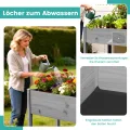 SUNYRISY Hochbeet Holz für Balkon und Garten, 116x60x80cm Pflanzkasten Blumenkasten Kräuterbeet Tannenholz Pflanzbeet Blumenbeet Hochbeet-Kit für Garten Balkon Terrasse, Grau - Thumbnail 5