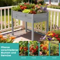 SUNYRISY Hochbeet Holz für Balkon und Garten, 116x60x80cm Pflanzkasten Blumenkasten Kräuterbeet Tannenholz Pflanzbeet Blumenbeet Hochbeet-Kit für Garten Balkon Terrasse, Grau - Thumbnail 7