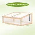 COSTWAY Frühbeet Gewächshaus, mini Treibhaus, Frühbeetaufsatz, Hochbeet Abdeckung, Frühbeetkasten Aufsatz für Garten, Terrasse & Balkon, 94 x 63 x 40 cm (Natur) - Thumbnail 3