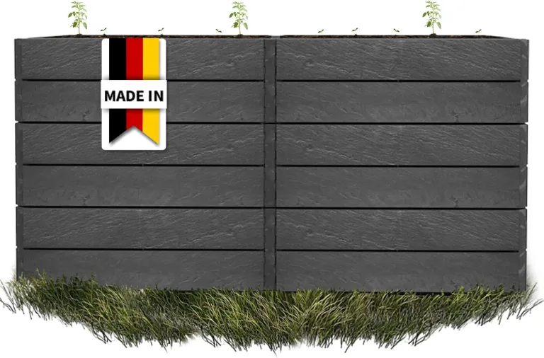 Garantia Ergo Quadro 2 L 75 Hochbeet Stone ergonomisches Gartenhochbeet aus Kunststoff modernes Stecksystem mit Bewässerung für Gemüse Kräuter und Blumen für Garten Terrasse und Außenbereich – Bild 1