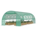Froadp Gewächshaus Folientunnel 3 x 6 x 2 m, Tomatenhaus mit verzinktem Stahlrahmen, Foliengewächshaus mit Fenstern & Reißverschlusstüren, Gartengewächshaus für Gemüse & Pflanzen, Grün - Thumbnail 1