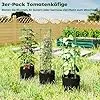 Outsunny Hochbeet mit Rankgitter 83,7 Liter Säcken 3er Set dreieckige Pflanzkasten Tomatenstütze Blumenbeet Rankkasten für Kletterpflanzen Garten, Balkon, 35 x 35 x 120 cm - Thumbnail 2