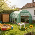 Froadp Gewächshaus Folientunnel 3 x 4 x 2 m, Tomatenhaus mit verzinktem Stahlrahmen, Foliengewächshaus mit Fenstern & Reißverschlusstüren, Gartengewächshaus für Gemüse & Pflanzen, Grün - Thumbnail 8