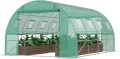 Froadp Gewächshaus Folientunnel 3 x 4 x 2 m, Tomatenhaus mit verzinktem Stahlrahmen, Foliengewächshaus mit Fenstern & Reißverschlusstüren, Gartengewächshaus für Gemüse & Pflanzen, Grün - Thumbnail 1