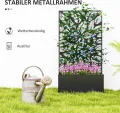 Outsunny Hochbeet Pflanzkasten mit Sichtschutz Pflanzkübel Blumenkasten Metall, Gartenspalier 61 x 23 x 113cm für Garten Balkon Terrasse, Blumenkübel für Kletterpflanzen Korbpflanzen, Blumen - Thumbnail 5