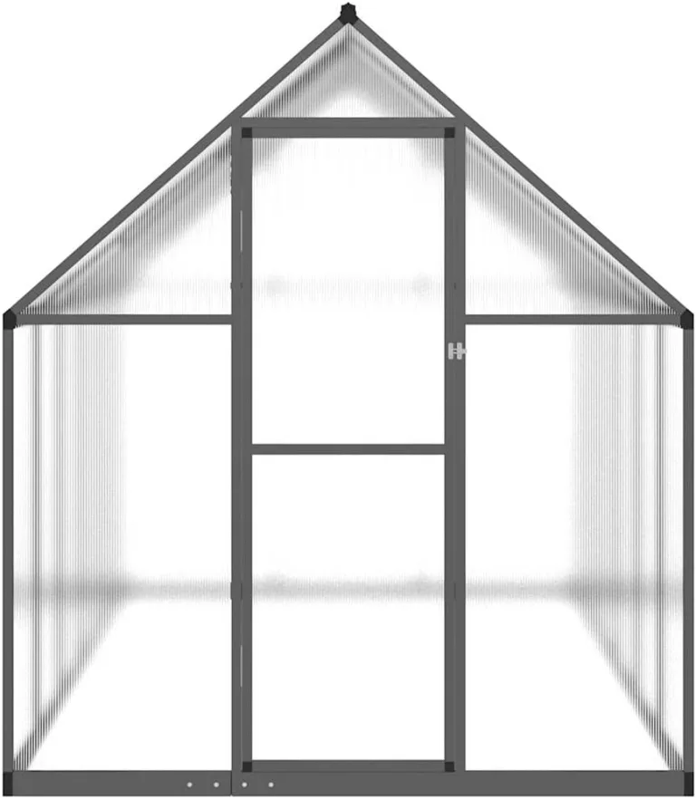 Gewächshaus mit Fundamentrahmen Anthrazit 334x169x195 cm Alu Gartengewächshäuser, Tomatenhaus Treibhaus für Garten, Aufzucht, Terrasse, Außende – Bild 4