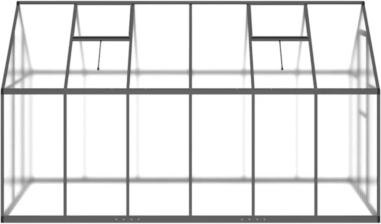 Gewächshaus mit Fundamentrahmen Anthrazit 334x169x195 cm Alu Gartengewächshäuser, Tomatenhaus Treibhaus für Garten, Aufzucht, Terrasse, Außende – Bild 5