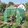 Sekey Gewächshaus Winterfest Foliengewächshaus verzinkt 3x2x2m - 6m² Folientunnel Stabil mit 2m Stehhöhe, Treibhaus, Tomatenhaus inkl. 2 Türen & 4 Fenster & Profi-Fixierungs-Set, 140g/m² PE-Folie – Bild 4