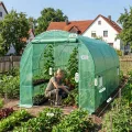 Sekey Gewächshaus Winterfest Foliengewächshaus verzinkt 3x2x2m - 6m² Folientunnel Stabil mit 2m Stehhöhe, Treibhaus, Tomatenhaus inkl. 2 Türen & 4 Fenster & Profi-Fixierungs-Set, 140g/m² PE-Folie - Thumbnail 10