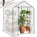 Sekey Gewächshaus mit DIY-Zusatzregal, 190x186x120cm Begehbares Tomatenhaus Winterfest & Stabil, Foliengewächshaus für Tomaten, Pflanzen & Kräuter, UV-beständige Gitterfolie, Werkzeuglose Montage - Thumbnail 10